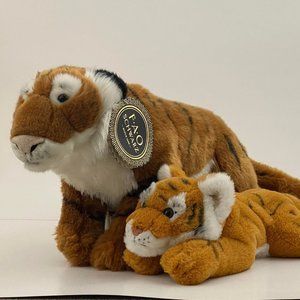 Set of 2 FAO Schwarz Plush Tiger Stuffed Animals, 29" & 17"